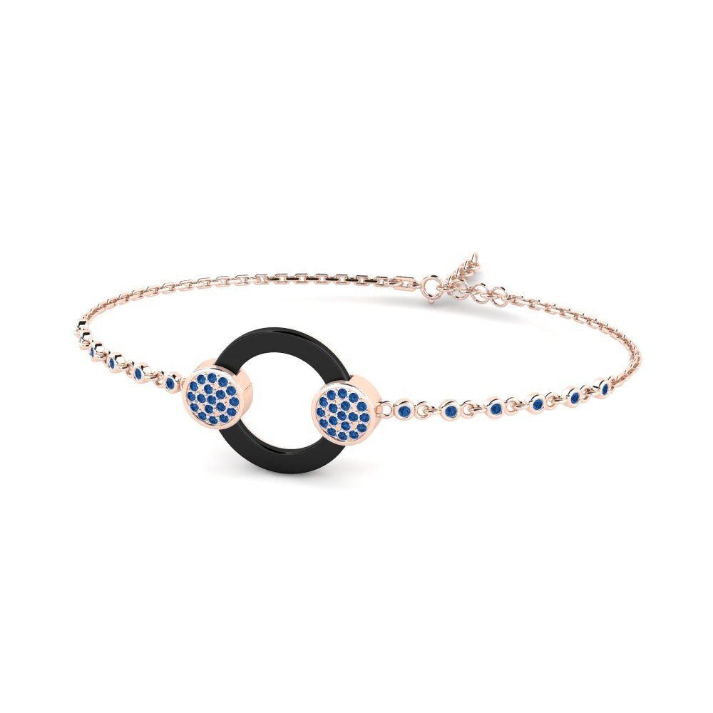 14K Rose Gold Dark Blue Zirconia Bracelet Esya