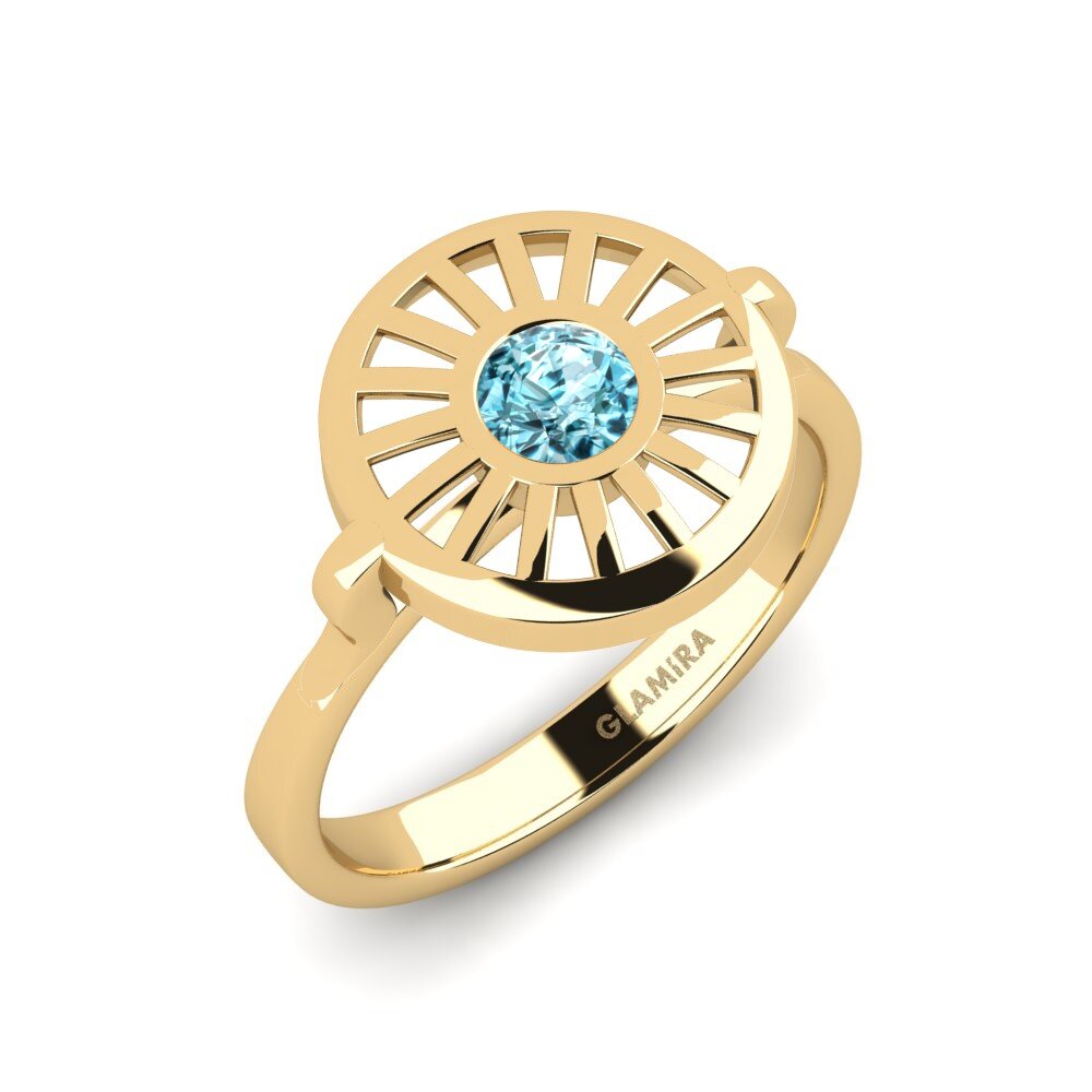 Zircon Bleu Bague de fiançailles Etarwe