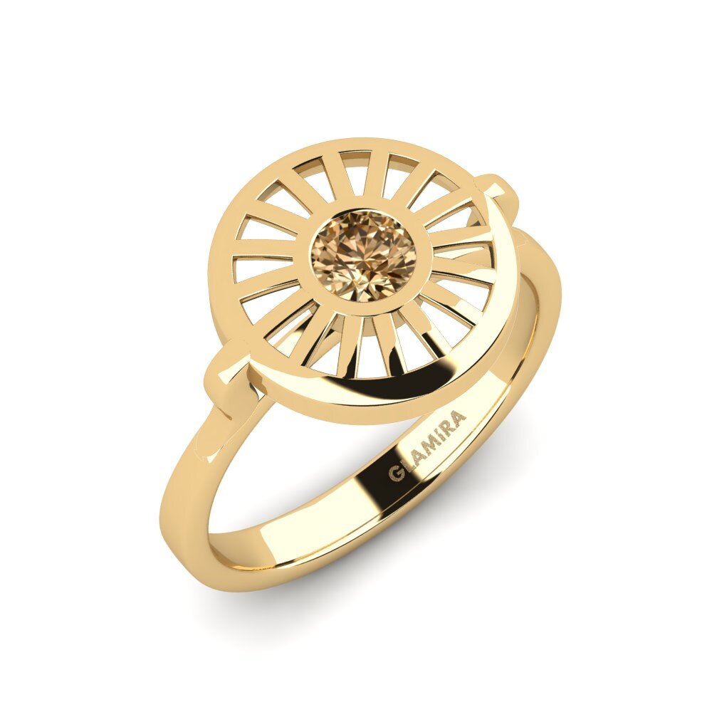 Diamante café Anillo de compromiso Etarwe
