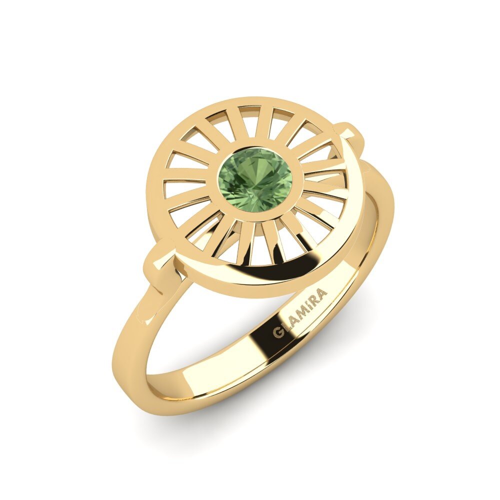 Zafiro Verde Anillo de compromiso Etarwe