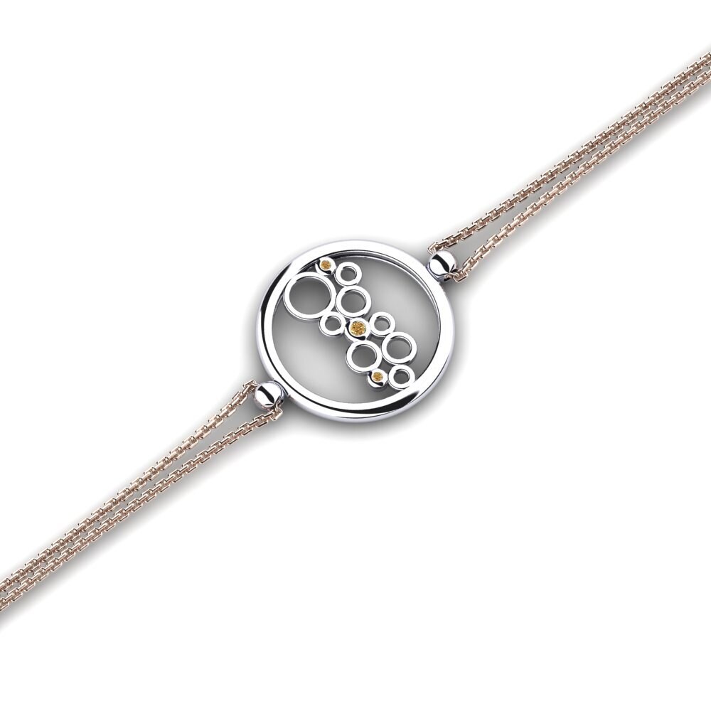 9ct Rose & White Gold Brown Diamond Women's Bracelet Ete