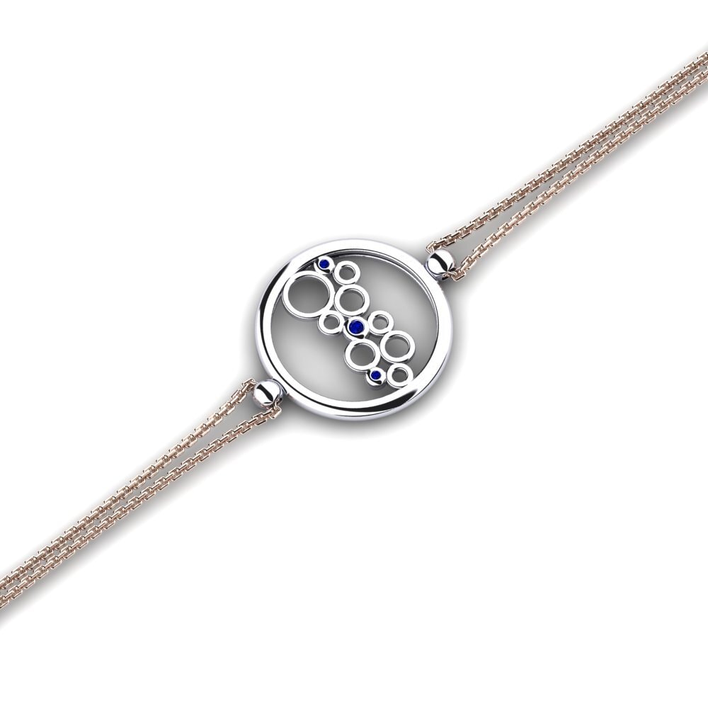 9ct Rose & White Gold Sapphire Women's Bracelet Ete