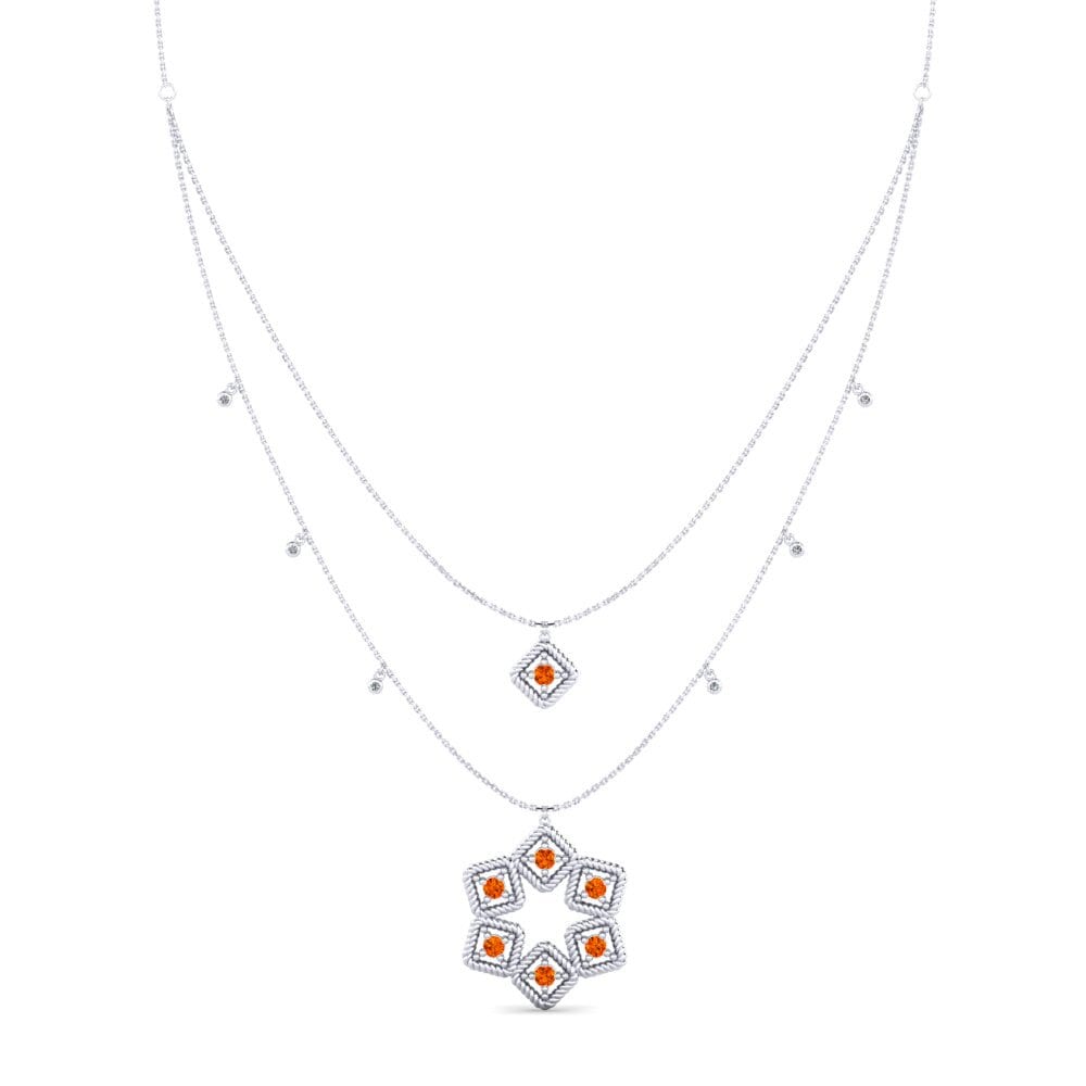 Zafiro Naranja Collar de Mujer Ethas