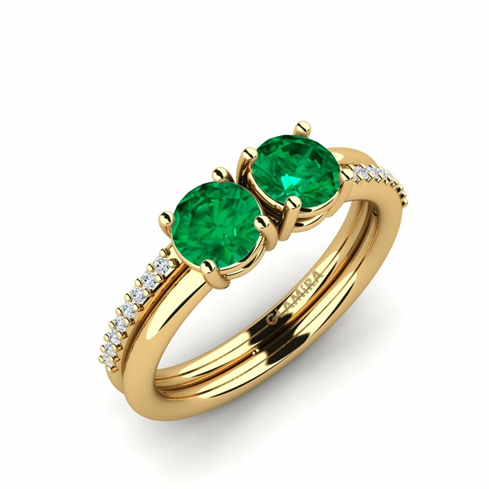 Nhẫn Etheldra Đá Emerald (Đá nhân tạo)