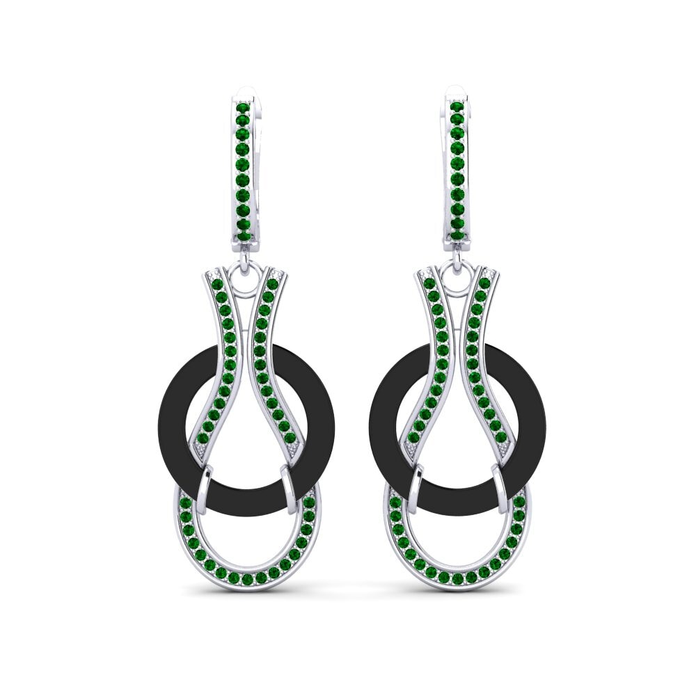 950 Platinum Green Zirconia Women's Earring Ethelene