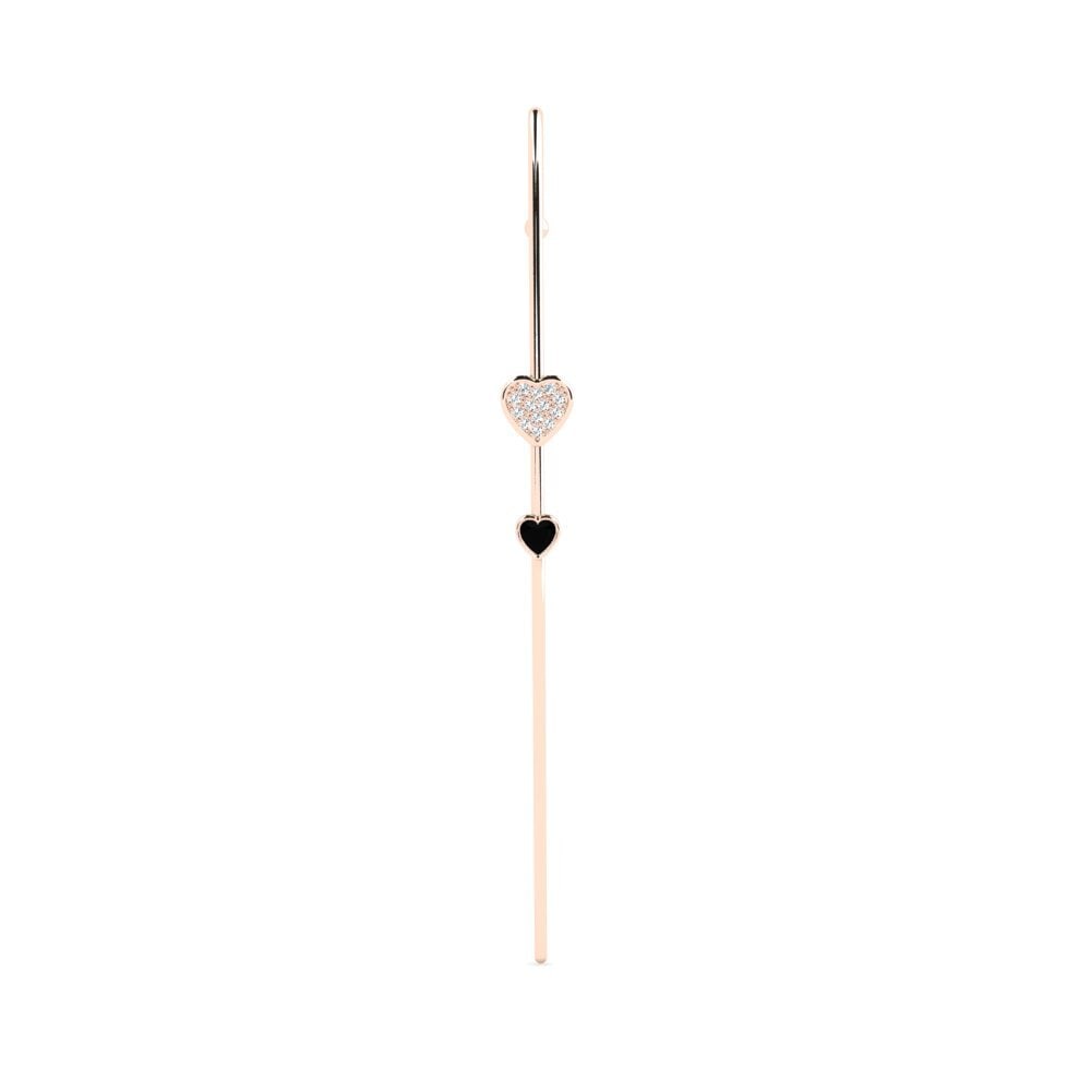14K Rood Goud Zwarte Diamant Oorpiercing Etirhpen