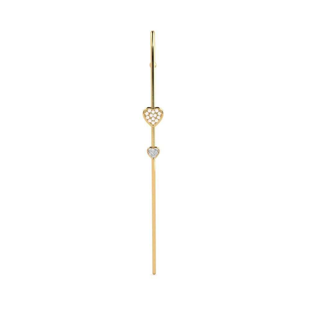 14ct Yellow Gold White sapphire Ear Piercing Etirhpen