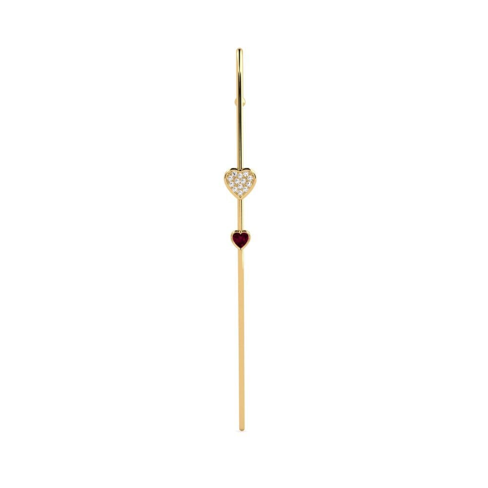 Gelbgold 585 Rhodolit-Granat Ohrpiercings Etirhpen