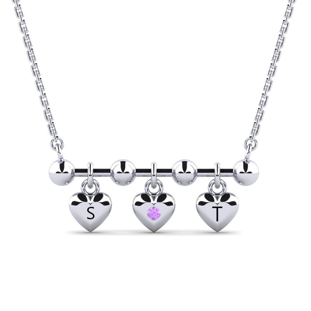 Weiß-Silber Amethyst Damen halskette Ettie
