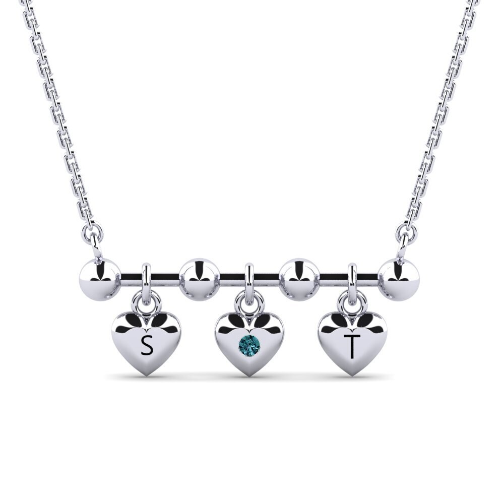 Weiß-Silber Blauer Diamant Damen halskette Ettie