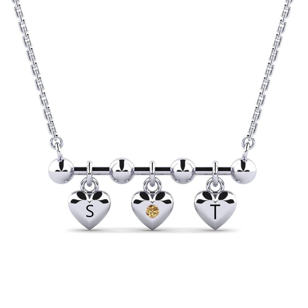 Plata 925 Diamante Marrón Collar de Mujer Ettie