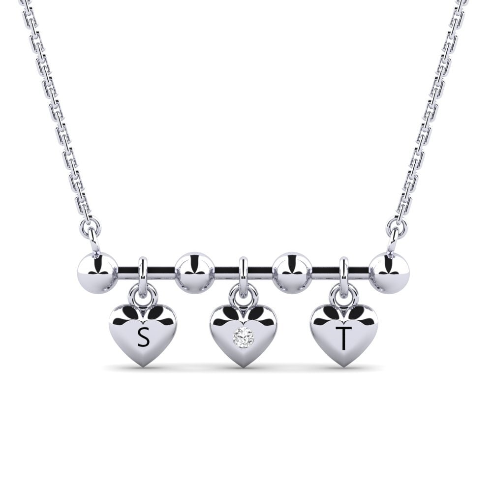 Paladio 950 Zafiro blanco Collar de Mujer Ettie