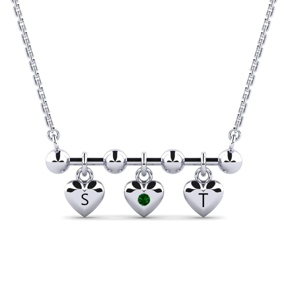 Plata 925 Circonita Verde Collar de Mujer Ettie