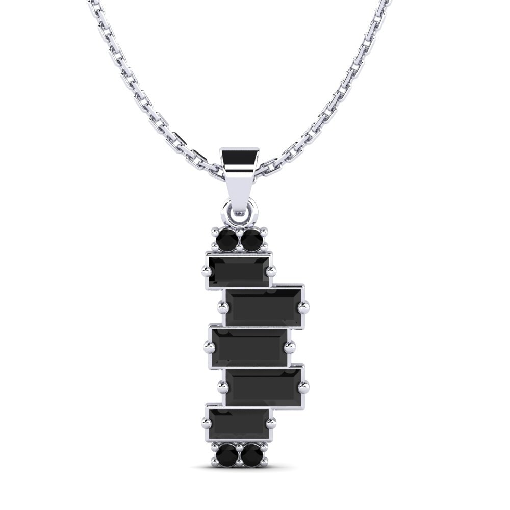 Baguette Black Sapphire Women's Pendant Eula