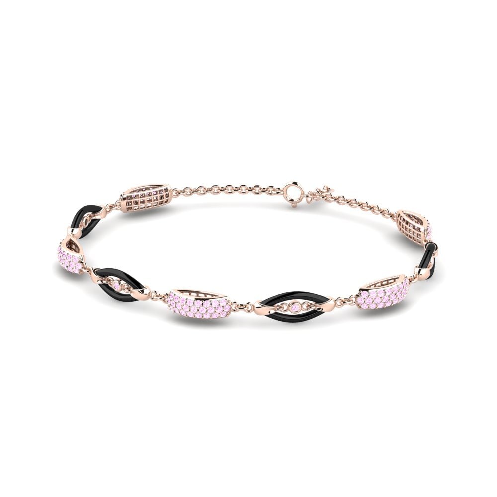 18k Oro Rosa Zafiro Rosado Pulsera de Mujer Eularia