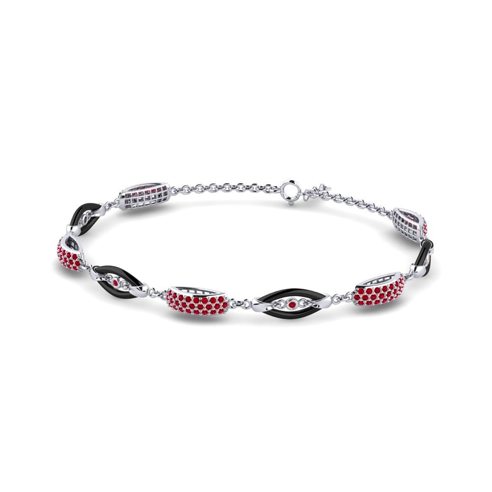 White Silver Red Zirconia Women's Bracelet Eularia