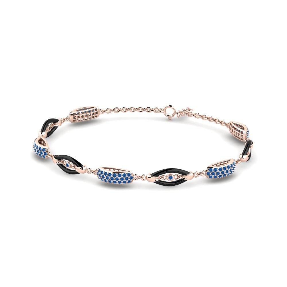 14K Rose Gold Dark Blue Zirconia Bracelet Eularia