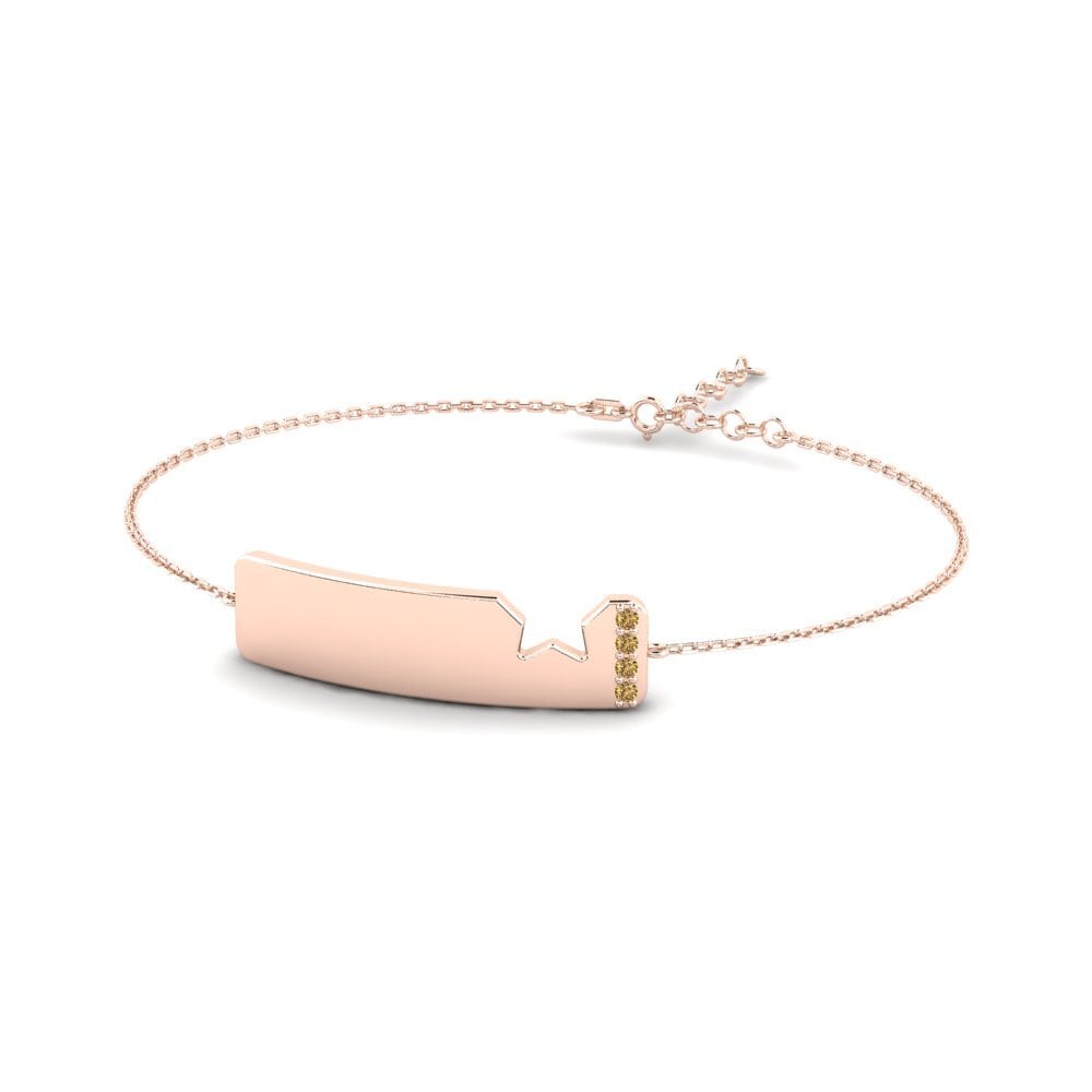 14ct Rose Gold Brown Diamond Women's Bracelet Euphorbia Mother