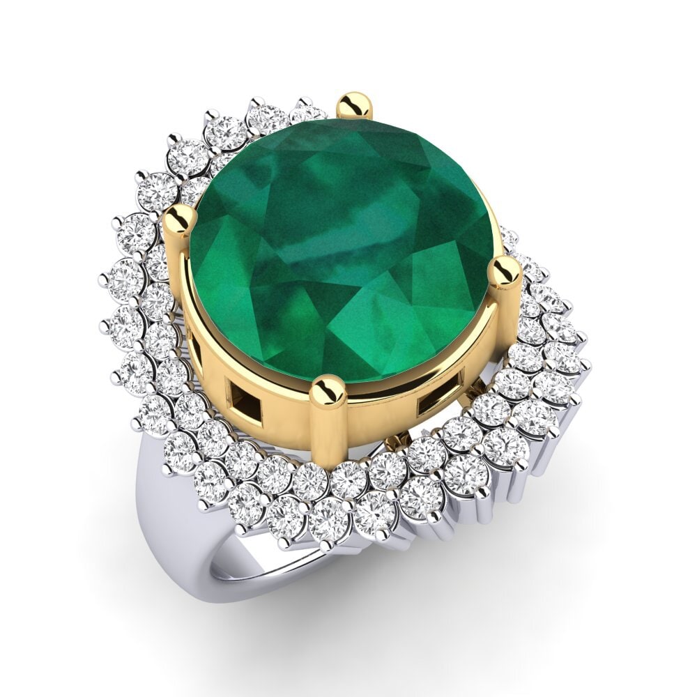 9k Oro Blanco & Amarillo Anillo Evan