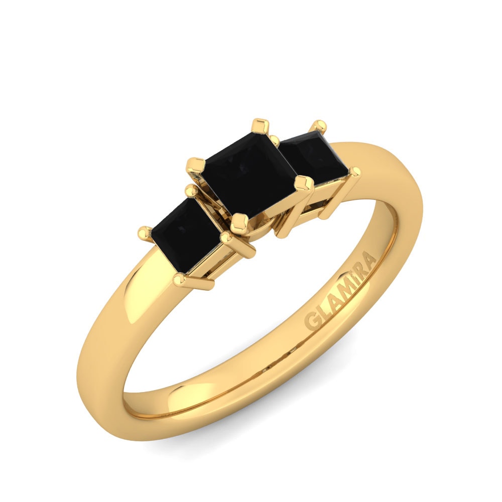 18k Oro Amarillo Anillo de compromiso Evanie