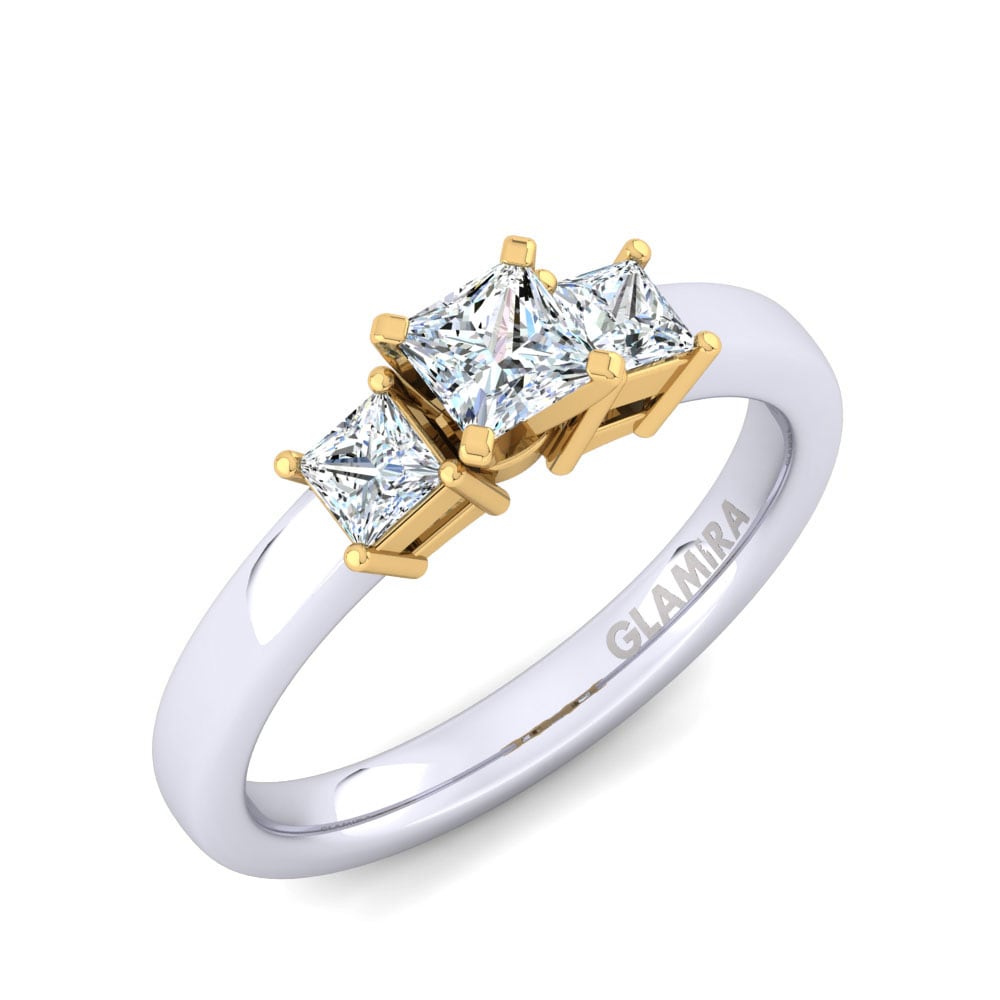 14ct White / Yellow Gold Diamond Engagement Ring Evanie