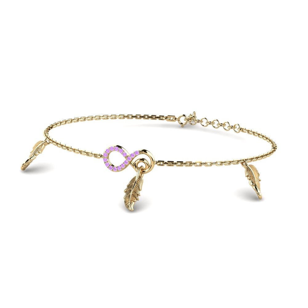 9ct Yellow Gold Amethyst Women's Bracelet Evasion