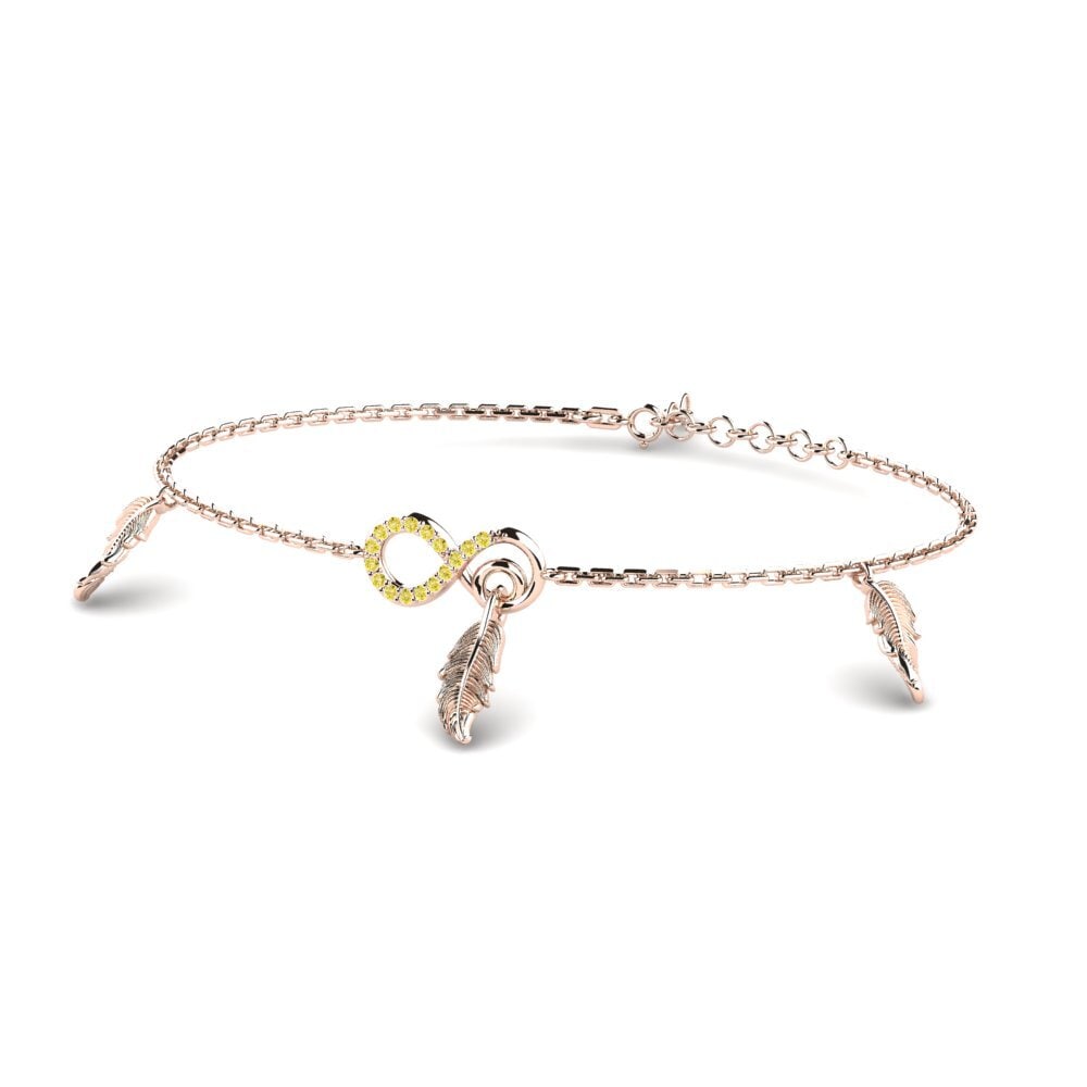14ct Rose Gold Yellow Sapphire Women's Bracelet Evasion