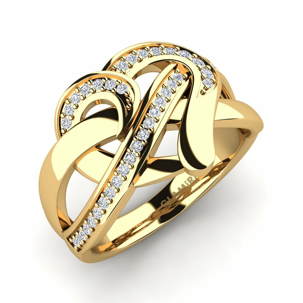 Heart Rings Evelina 585 Yellow Gold Diamond