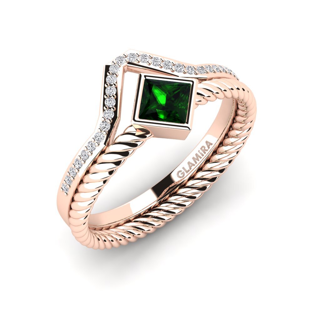Turmalina verde Anillo de compromiso Evelsiens