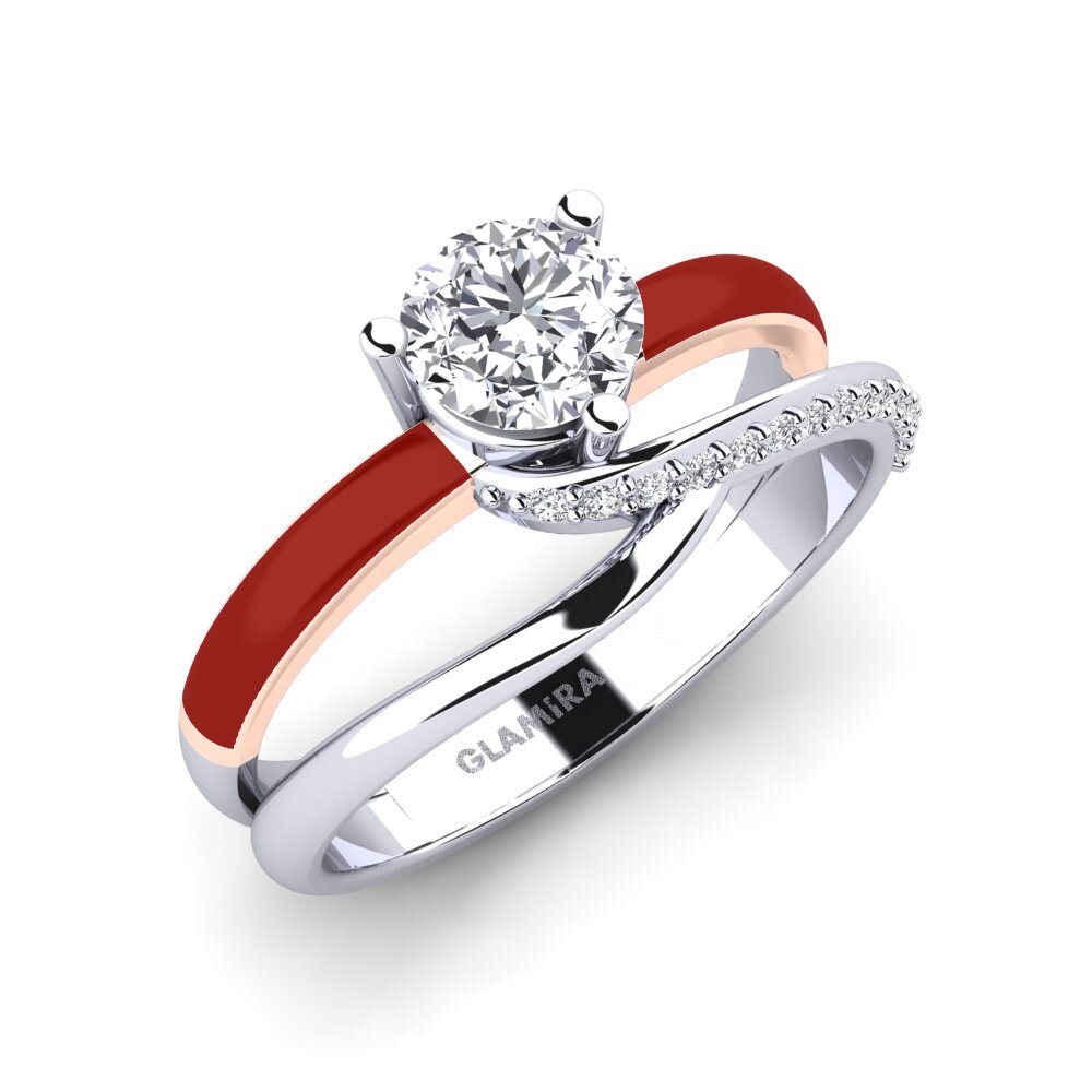 14ct White / Rose Gold Engagement Ring Everg