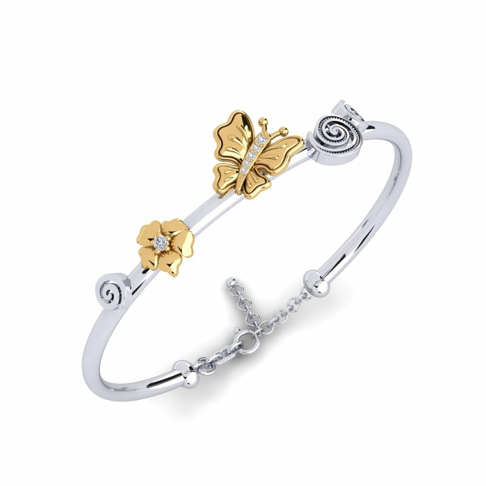 9k Oro Blanco & Amarillo Brazalete de mujer Everly