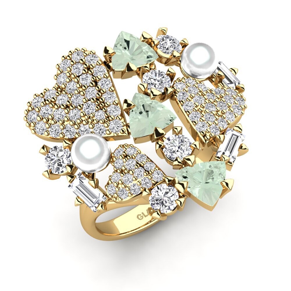 18ct Yellow Gold Green Amethyst Ring Everything