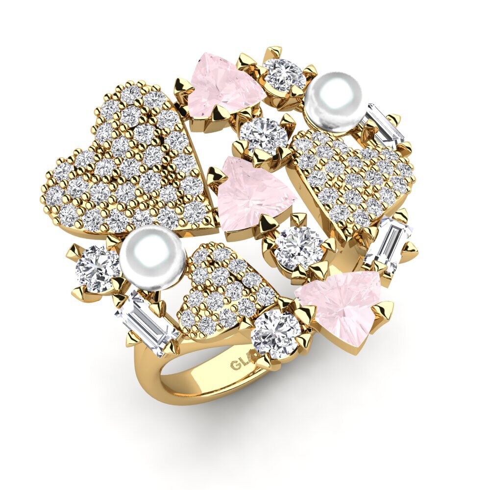 18ct Yellow Gold Rose Quartz Ring Everything
