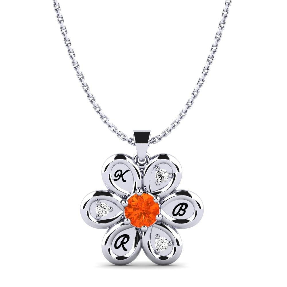 Weiß-Silber Feueropal Damen anhänger Evette