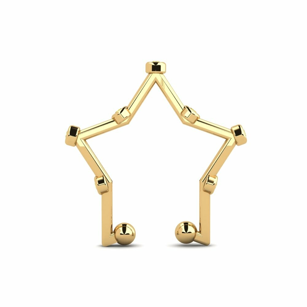Brazalete de oreja Ear Cuffs Pendientes Evita Oro Amarillo 375 Zafiro amarillo