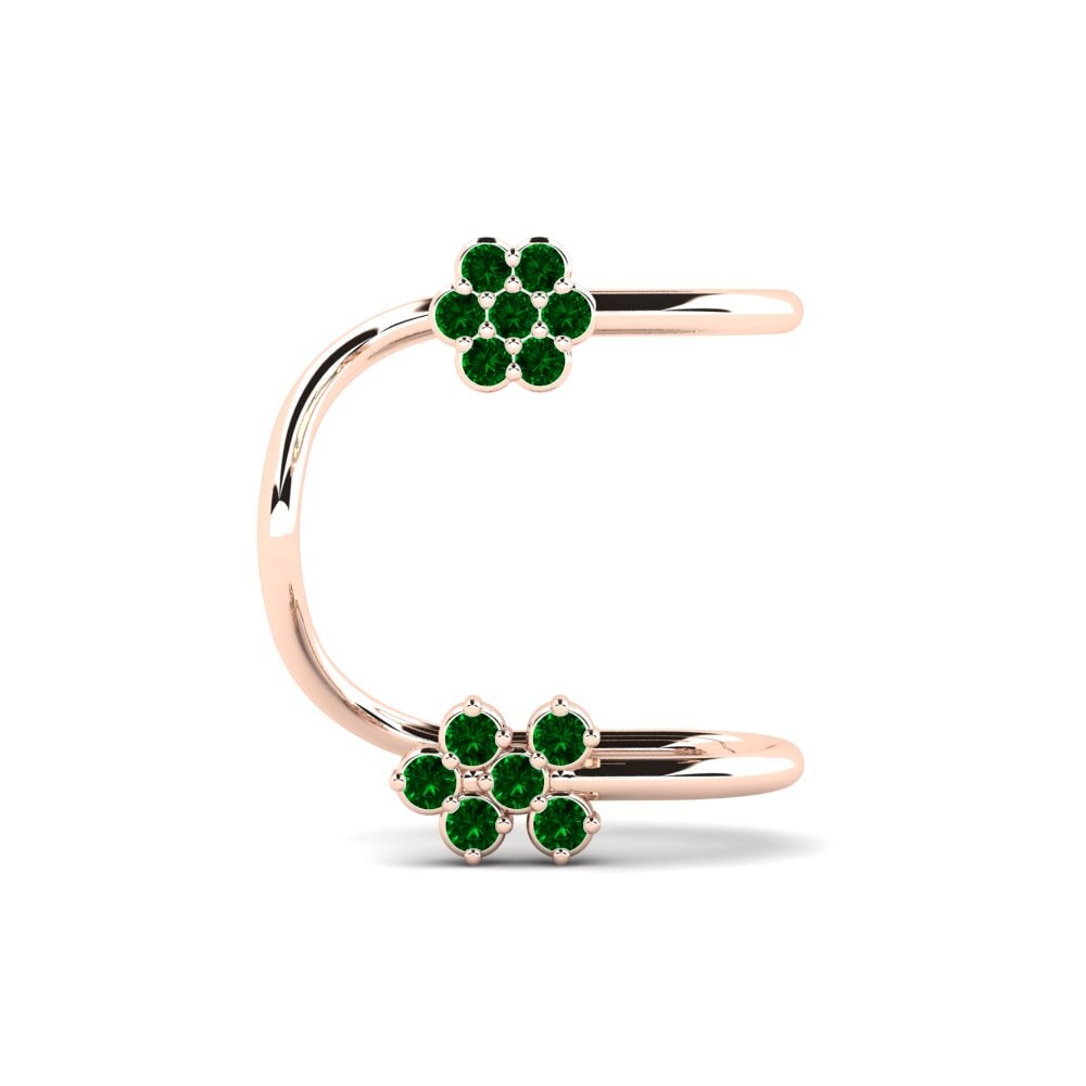 14k Oro Rosa Circonita Verde Pendiente de mujer Evitas