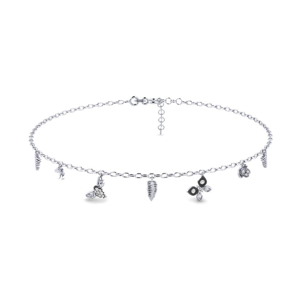 18ct White Gold Moissanite Women's Anklet Exclusionary