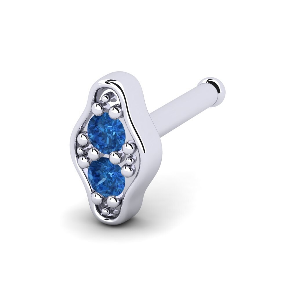 Donker Blauwe Zirkoon Neus Pin Exec