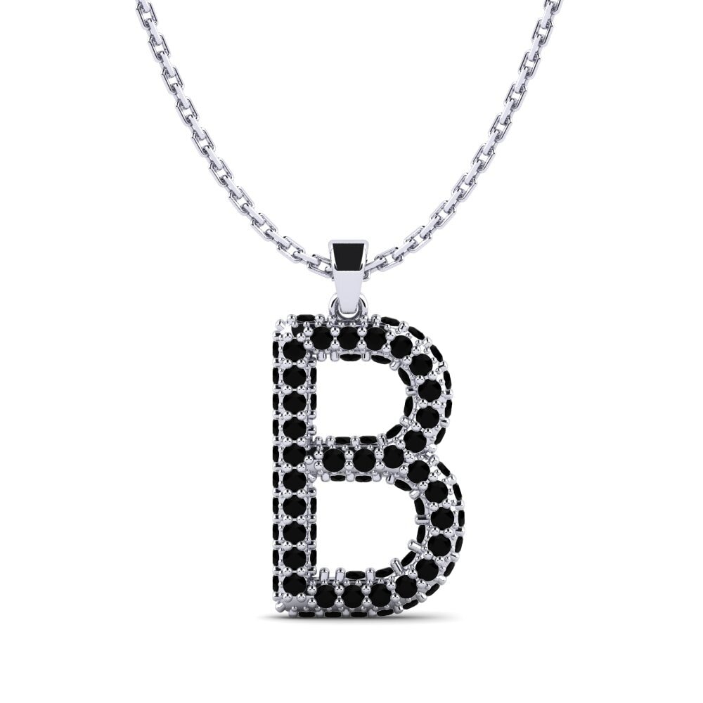 Schwarzer Saphir Damen anhänger Exeren - B