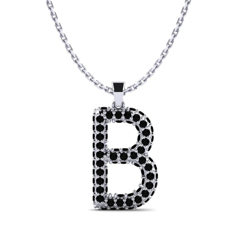 Schwarzer Diamant Damen anhänger Exeren - B