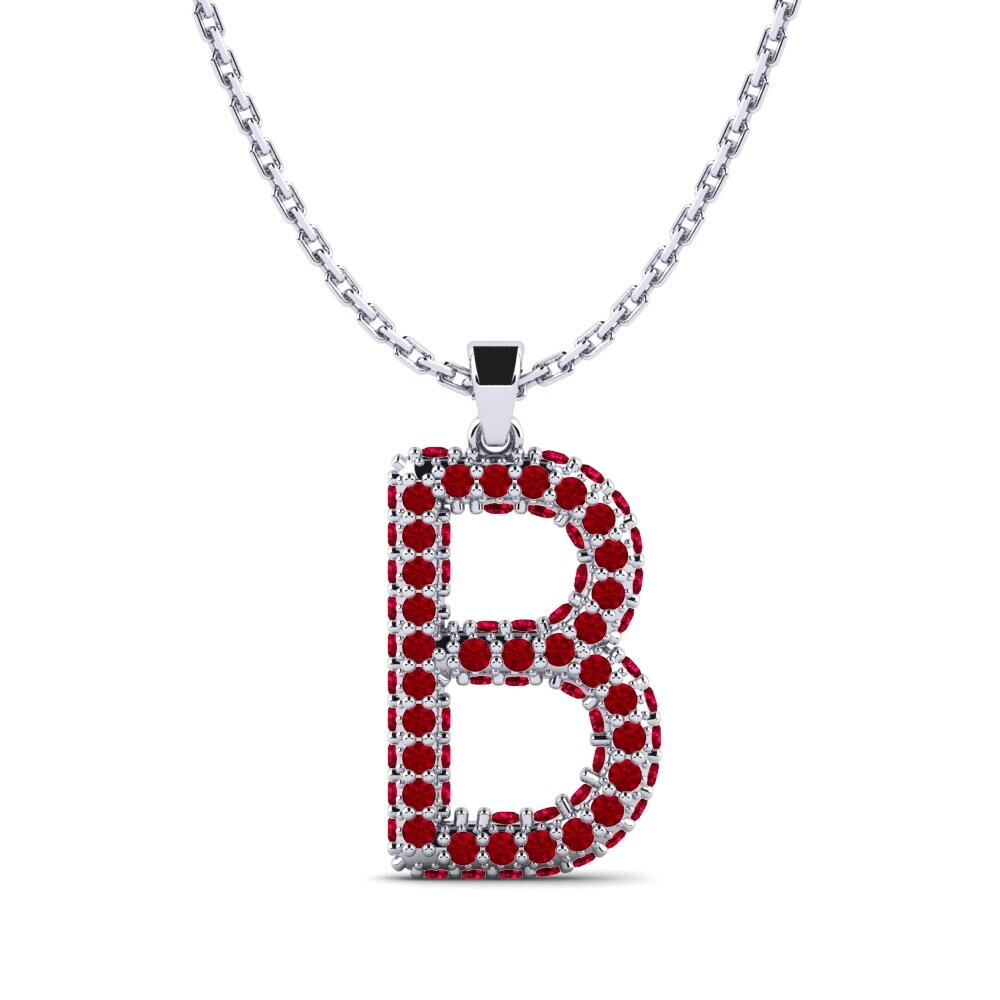 Roter Zirkonia Damen anhänger Exeren - B
