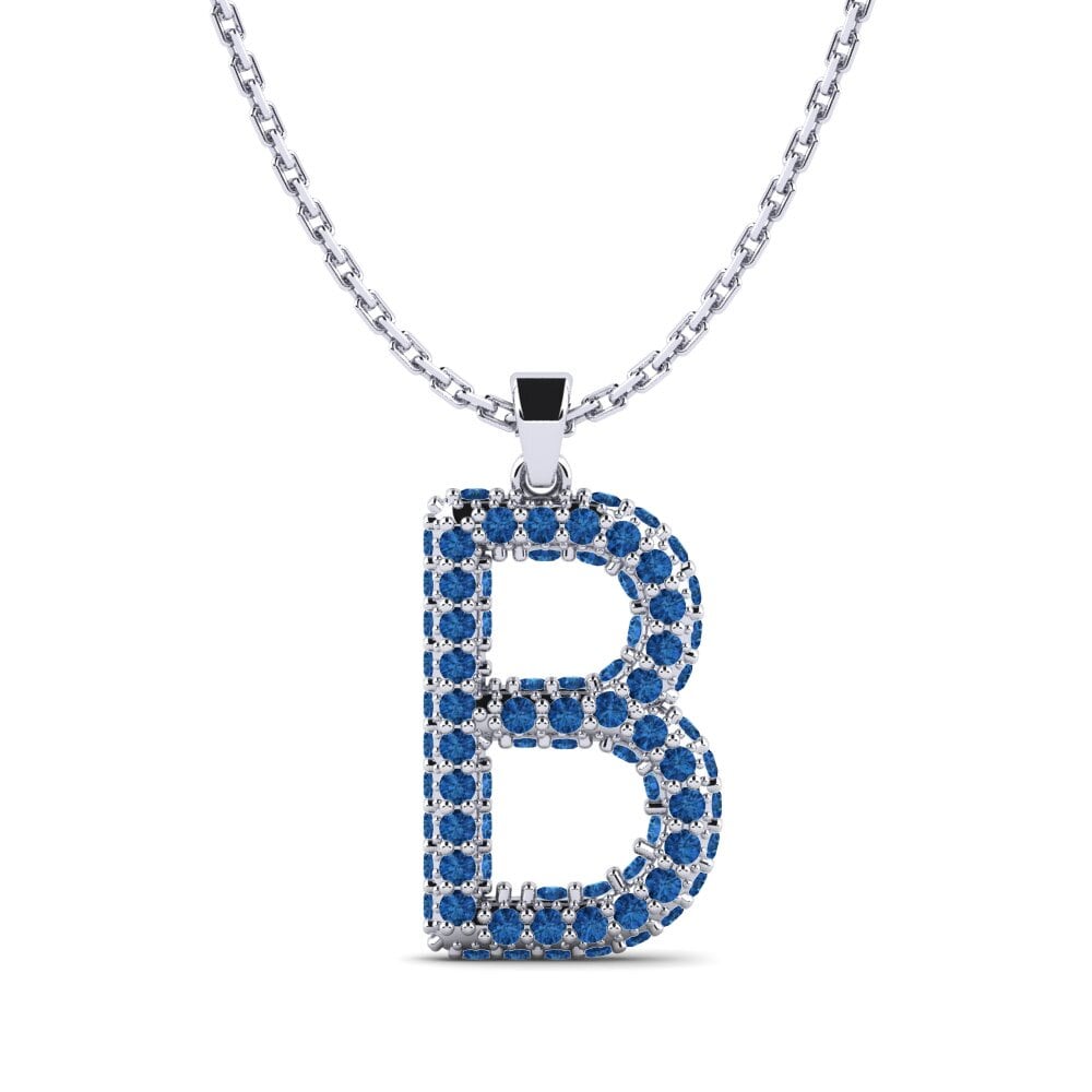Dunkelblauer Zirkonia Damen anhänger Exeren - B