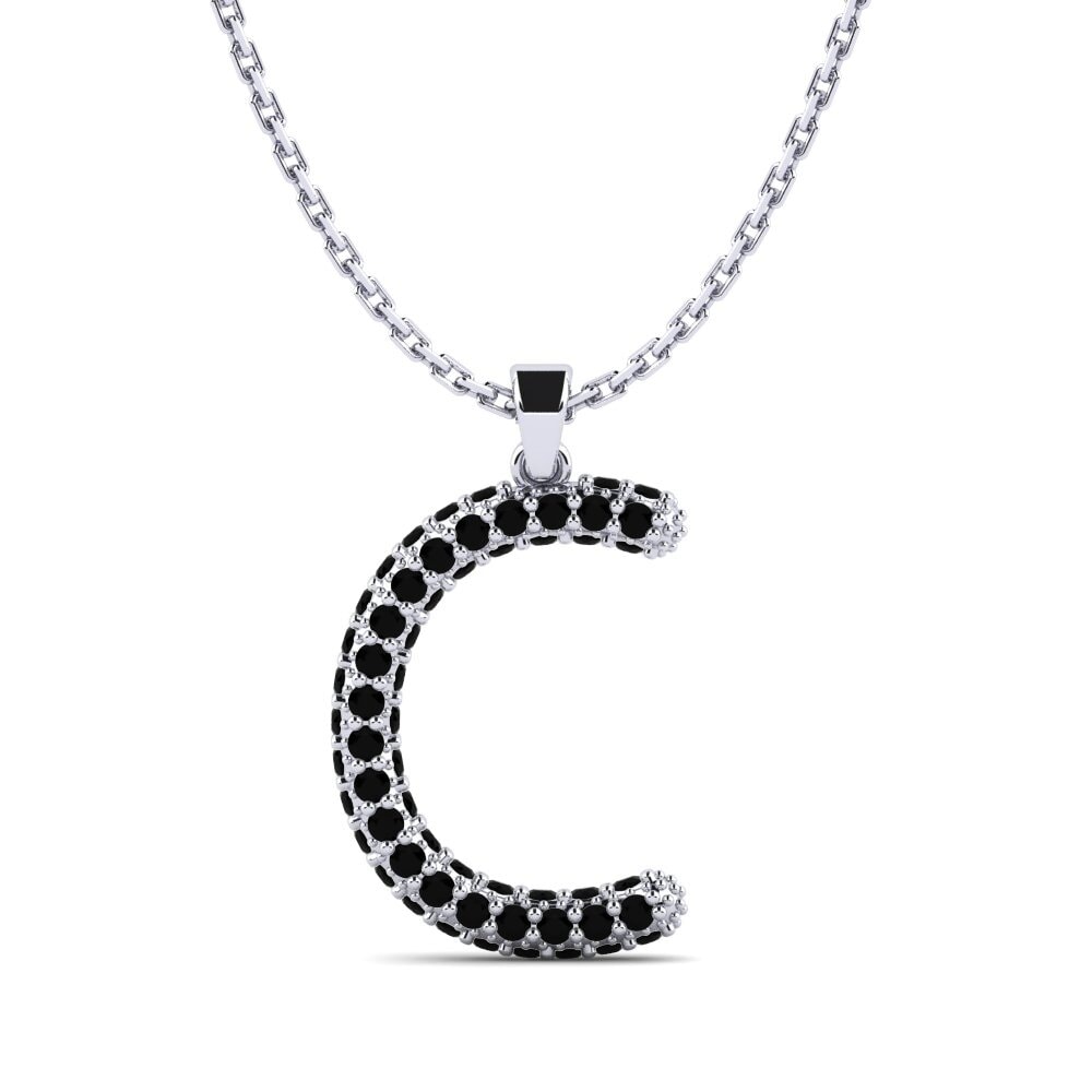 Schwarzer Diamant Damen anhänger Exeren - C