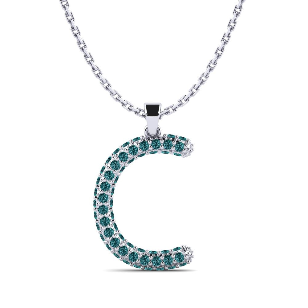 Blauer Diamant Damen anhänger Exeren - C