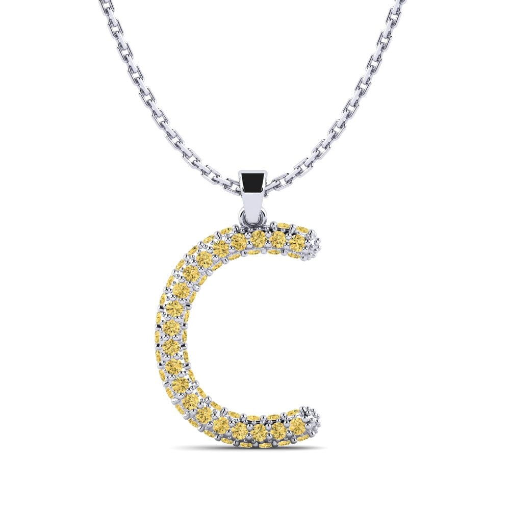 Gelber Diamant Damen anhänger Exeren - C