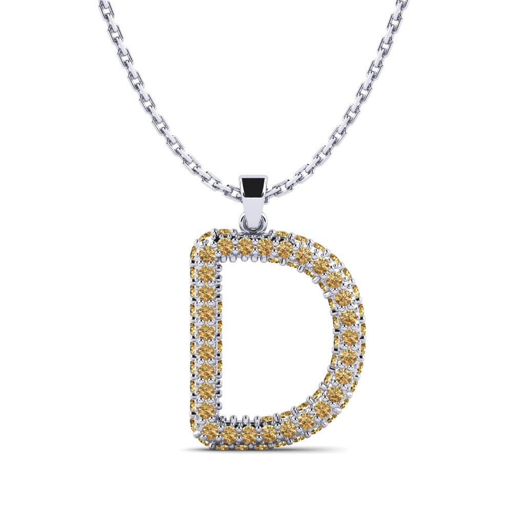 Weißgold 375 Brauner Diamant Damen anhänger Exeren - D
