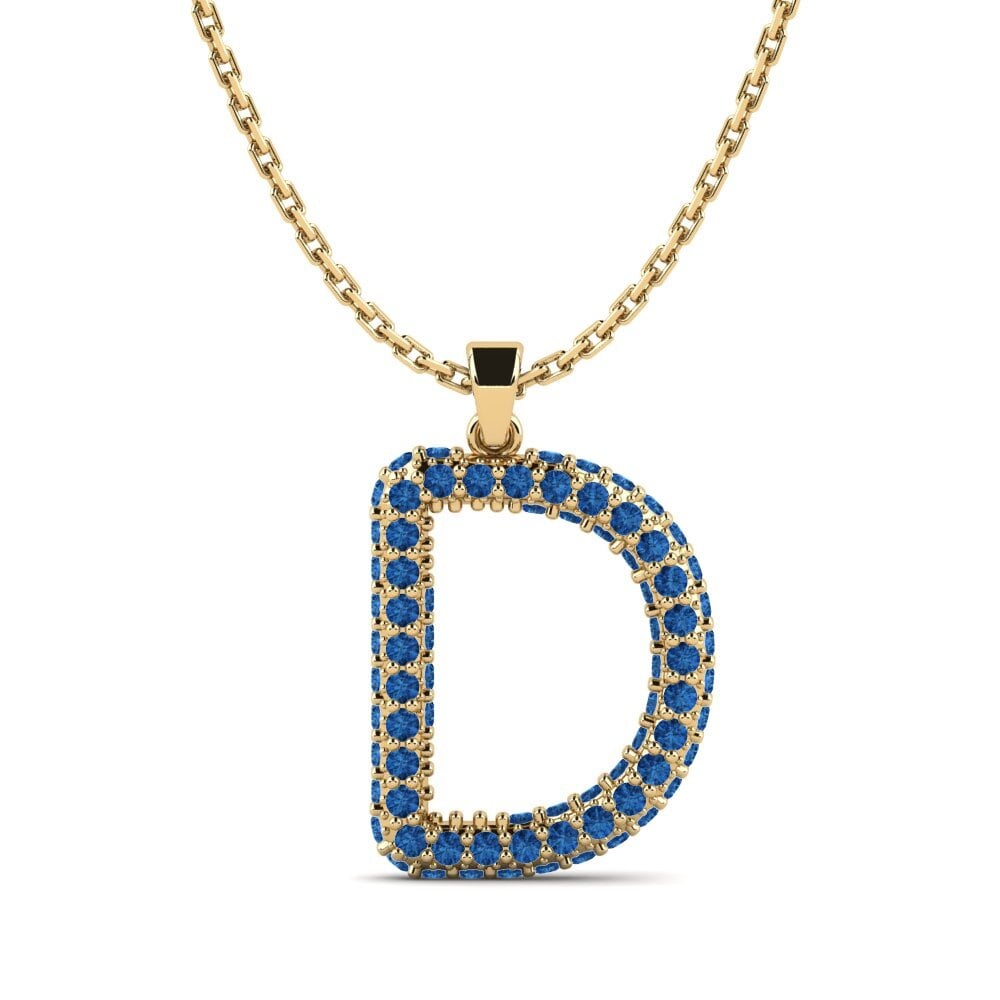 Dunkelblauer Zirkonia Damen anhänger Exeren - D