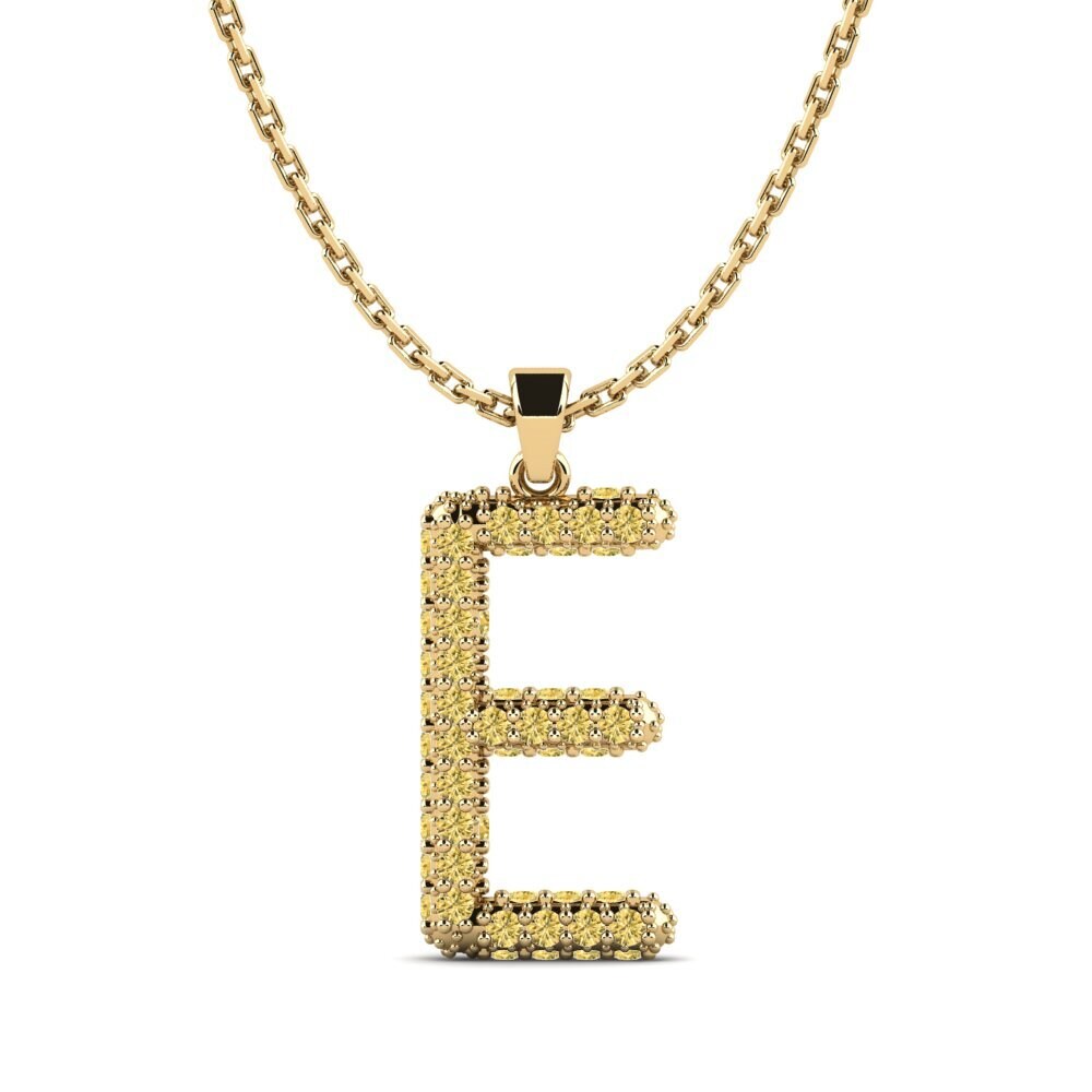 Gelber Diamant Damen anhänger Exeren - E