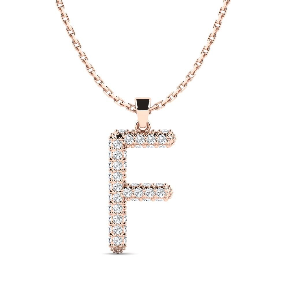 Rotgold 585 Damen anhänger Exeren - F
