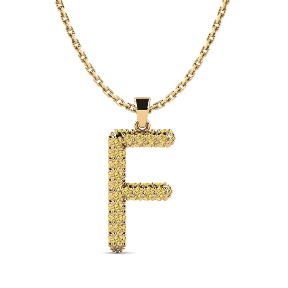 Gelber Diamant Damen anhänger Exeren - F